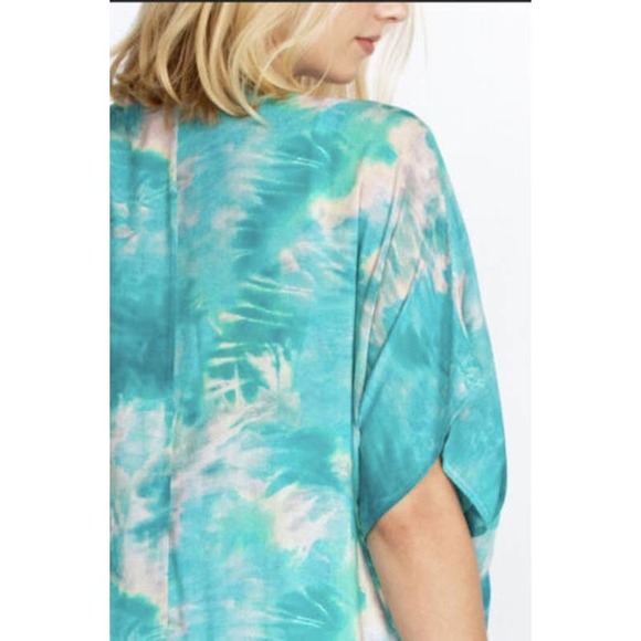 (70% OFF) NWT Calme by Johnny Was V Neck Maxi Kaftan Multi Blue S/M MSRP: $198 - Picture 4 of 5